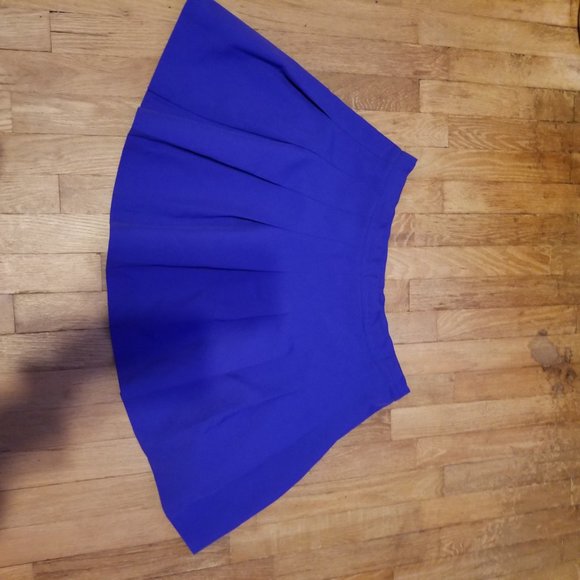 Vintage Blue Pleated School Girl Skater Mini Skirt - Picture 5 of 10